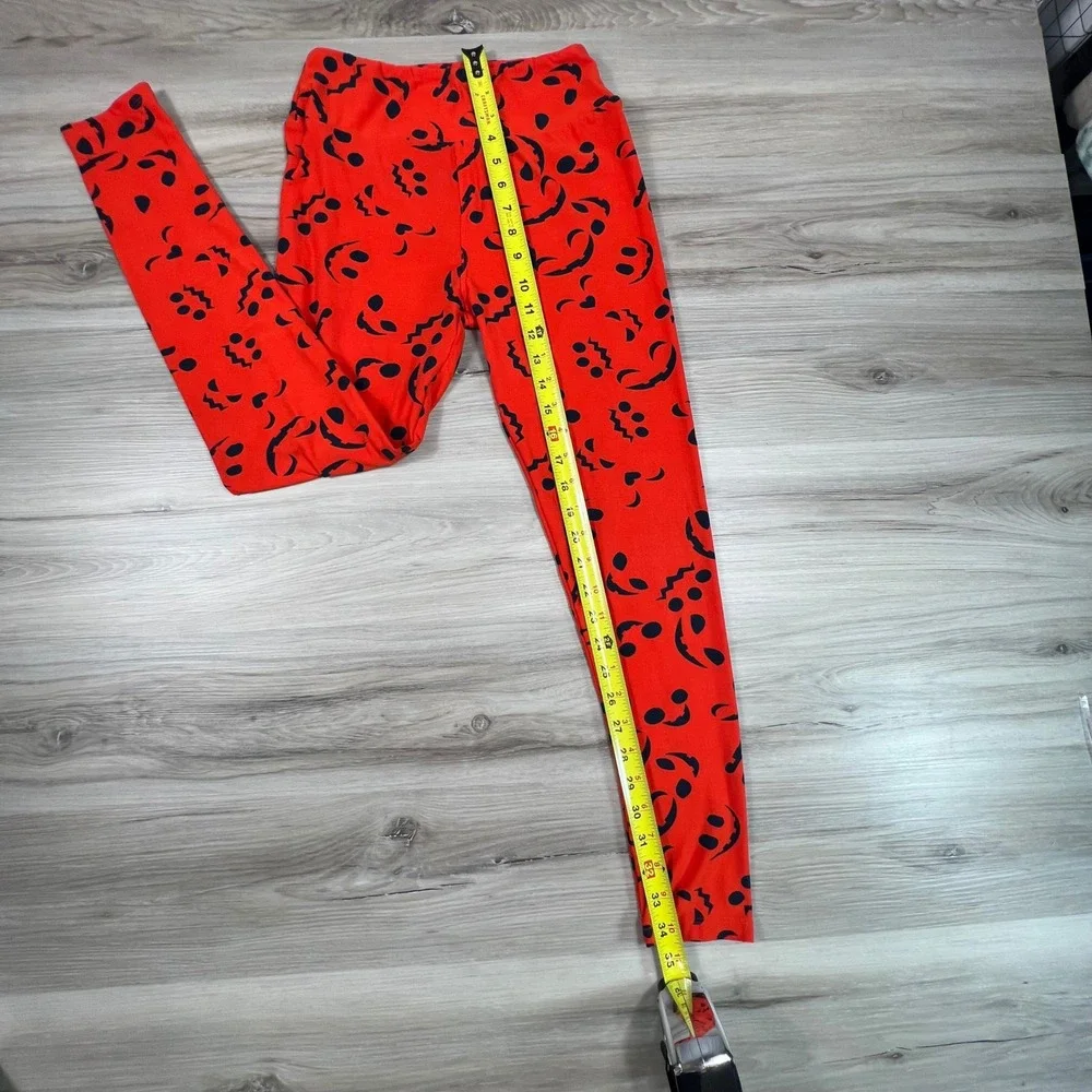 Lularoe Halloween Pumpkin Face Leggings Orange One Size‎ OS Spooky Cottage Goth